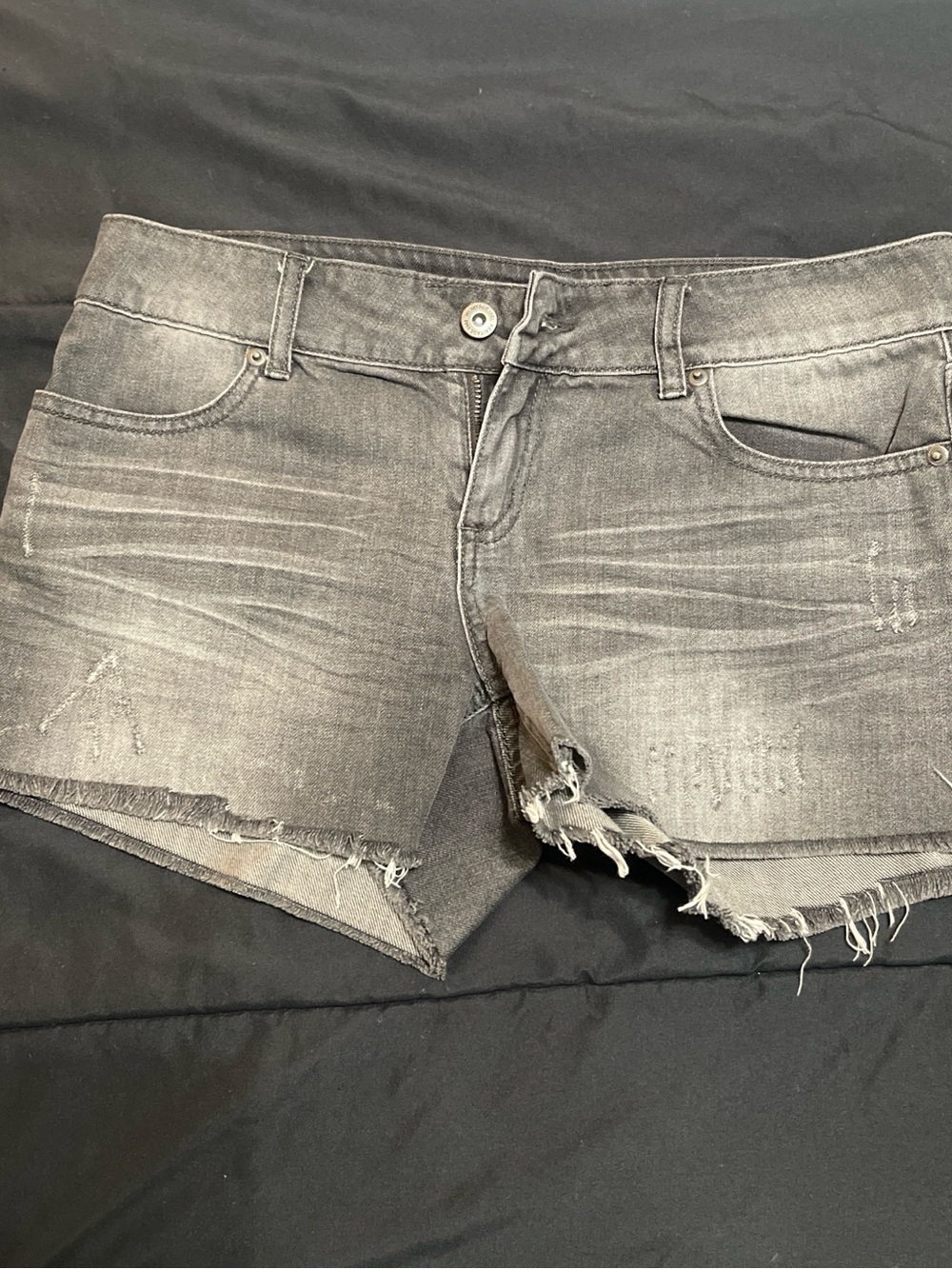 Heritage 1981 Black and Purple Plaid Waistband Denim Shorts